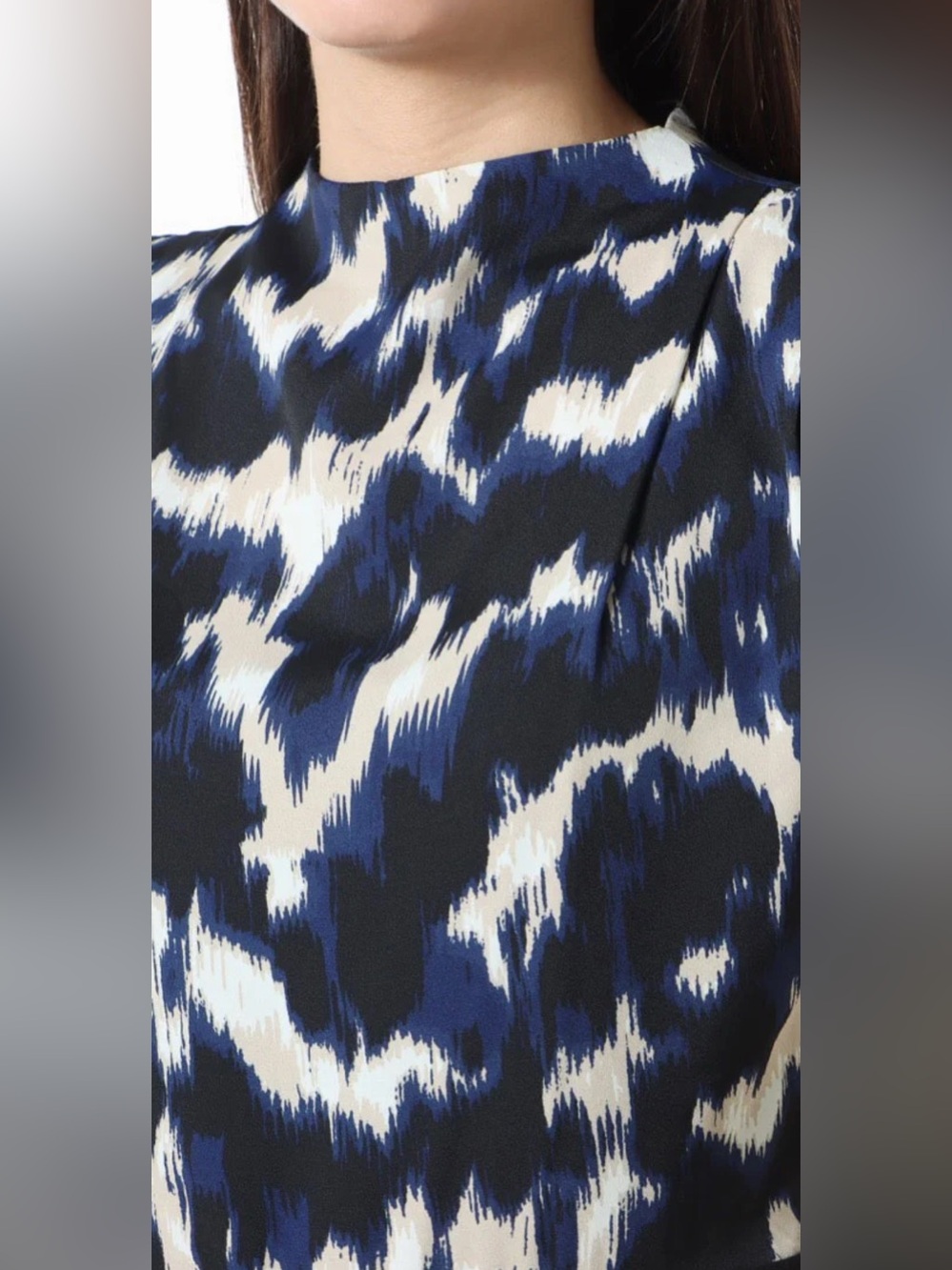 NWT Tahari High Neck Blue and Black Pencil Dress - Picture 3 of 8